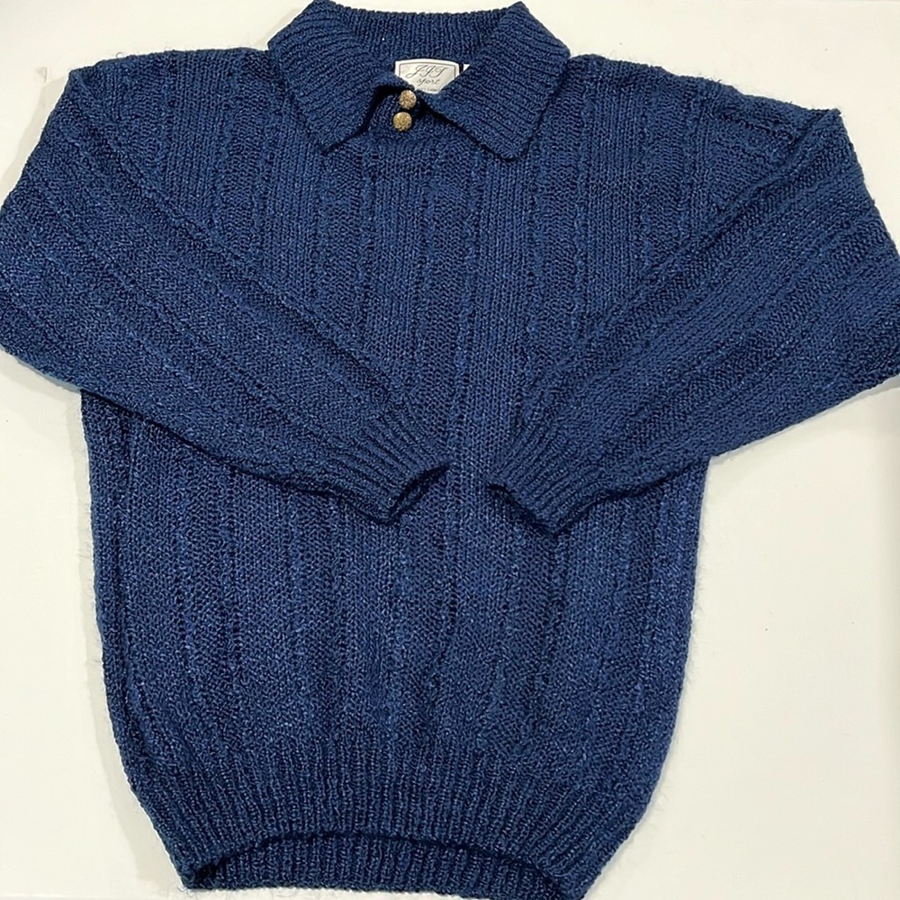 JIT‎ sport - 100% acrylic navy blue sweater, vintage knit